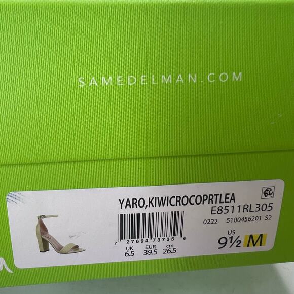 Sam Edelman Yaro Ankle Strap Block Heel Sandal Kiwi Croc Women 9.5M Tried On - Picture 11 of 11